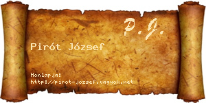 Pirót József névjegykártya